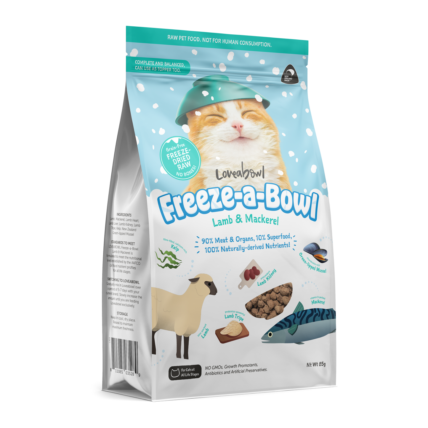 Loveabowl Freeze-a-Bowl Freeze Dried Cat Food (Lamb & Mackerel)