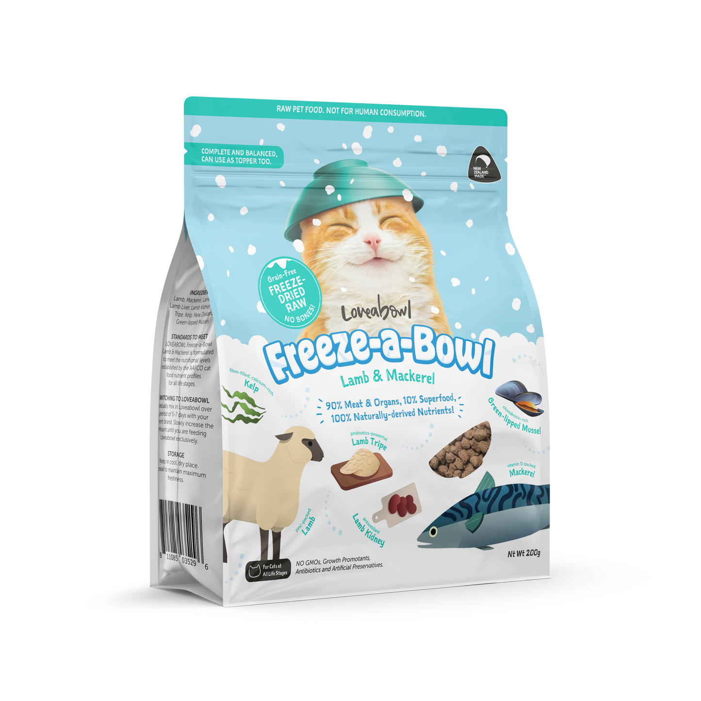 Loveabowl Freeze-a-Bowl Freeze Dried Cat Food (Lamb & Mackerel)