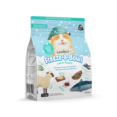 Loveabowl Freeze-a-Bowl Freeze Dried Cat Food (Lamb & Mackerel)