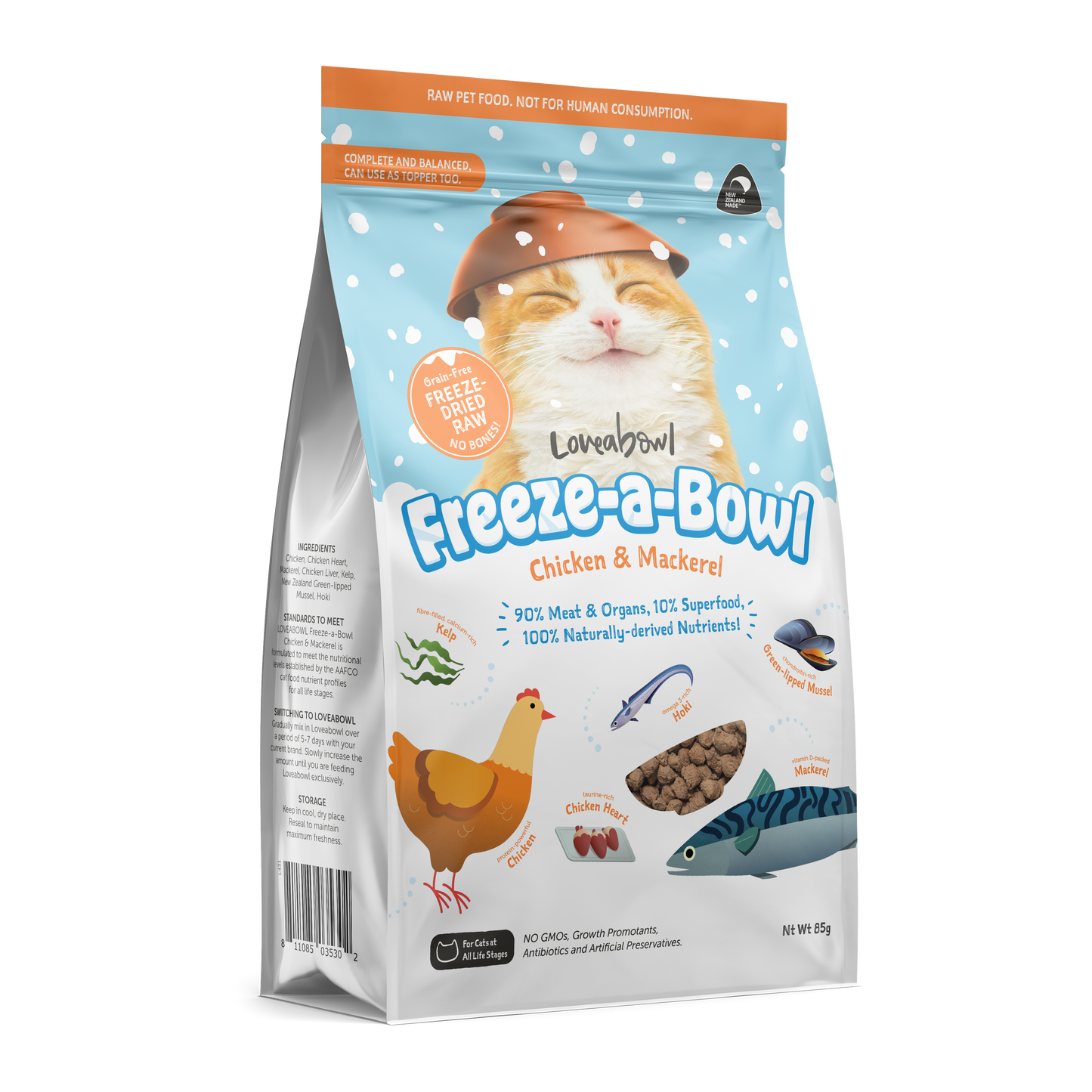 Loveabowl Freeze-a-Bowl Freeze Dried Cat Food (Chicken & Mackerel)