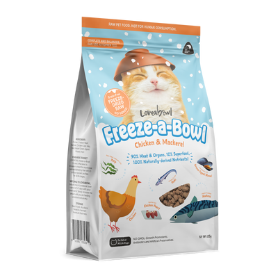 Loveabowl Freeze-a-Bowl Freeze Dried Cat Food (Chicken & Mackerel)