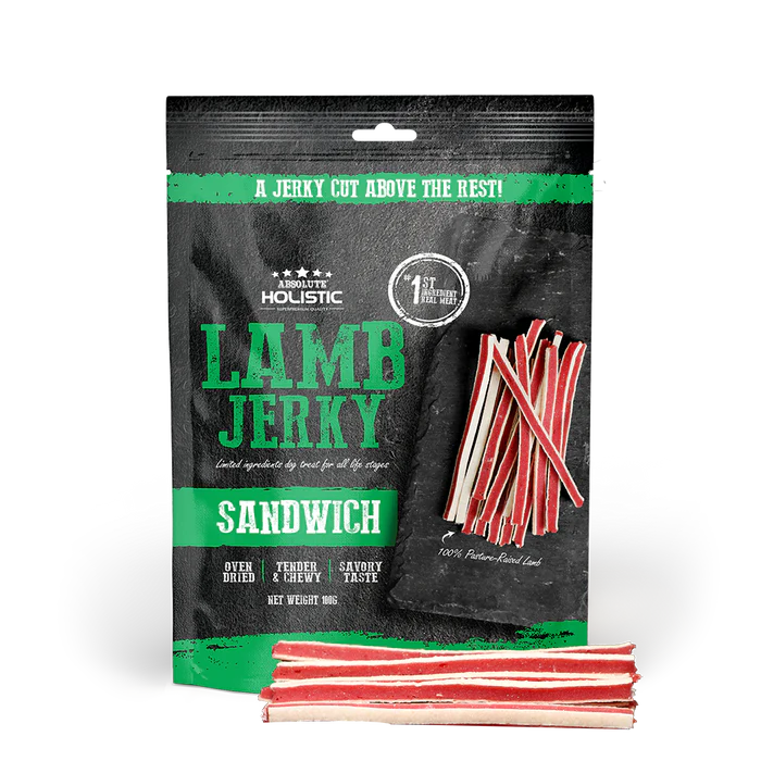Absolute Holistic Lamb Jerky Dog Treats 100g