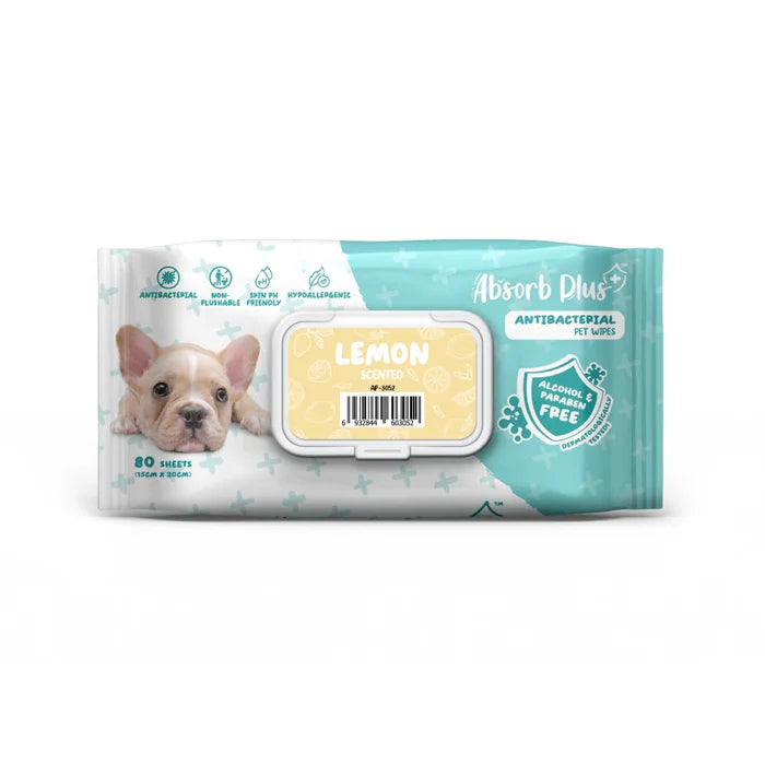 Absorb Plus Antibacterial Pet Wipes 80 sheets
