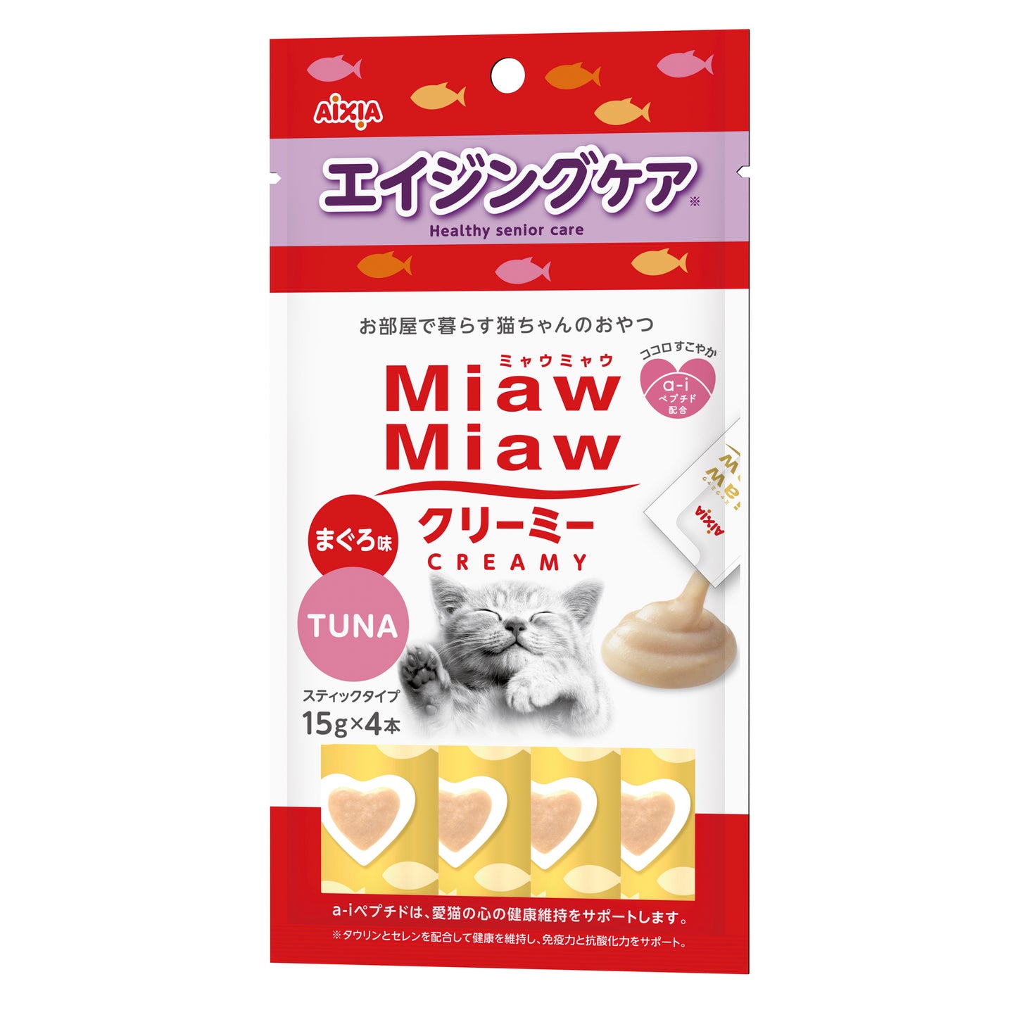 Aixia Miaw Miaw Creamy Purée Cat Treats 15g x4