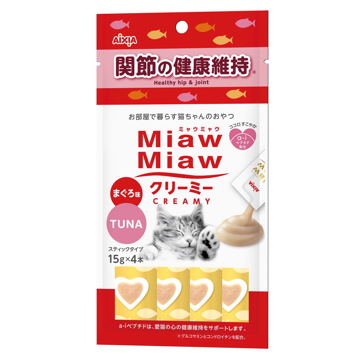 Aixia Miaw Miaw Creamy Purée Cat Treats 15g x4