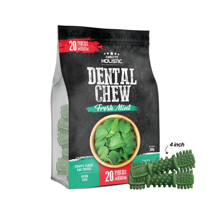 Absolute Holistic Dog Dental Chew Medium Dog Treats 500g