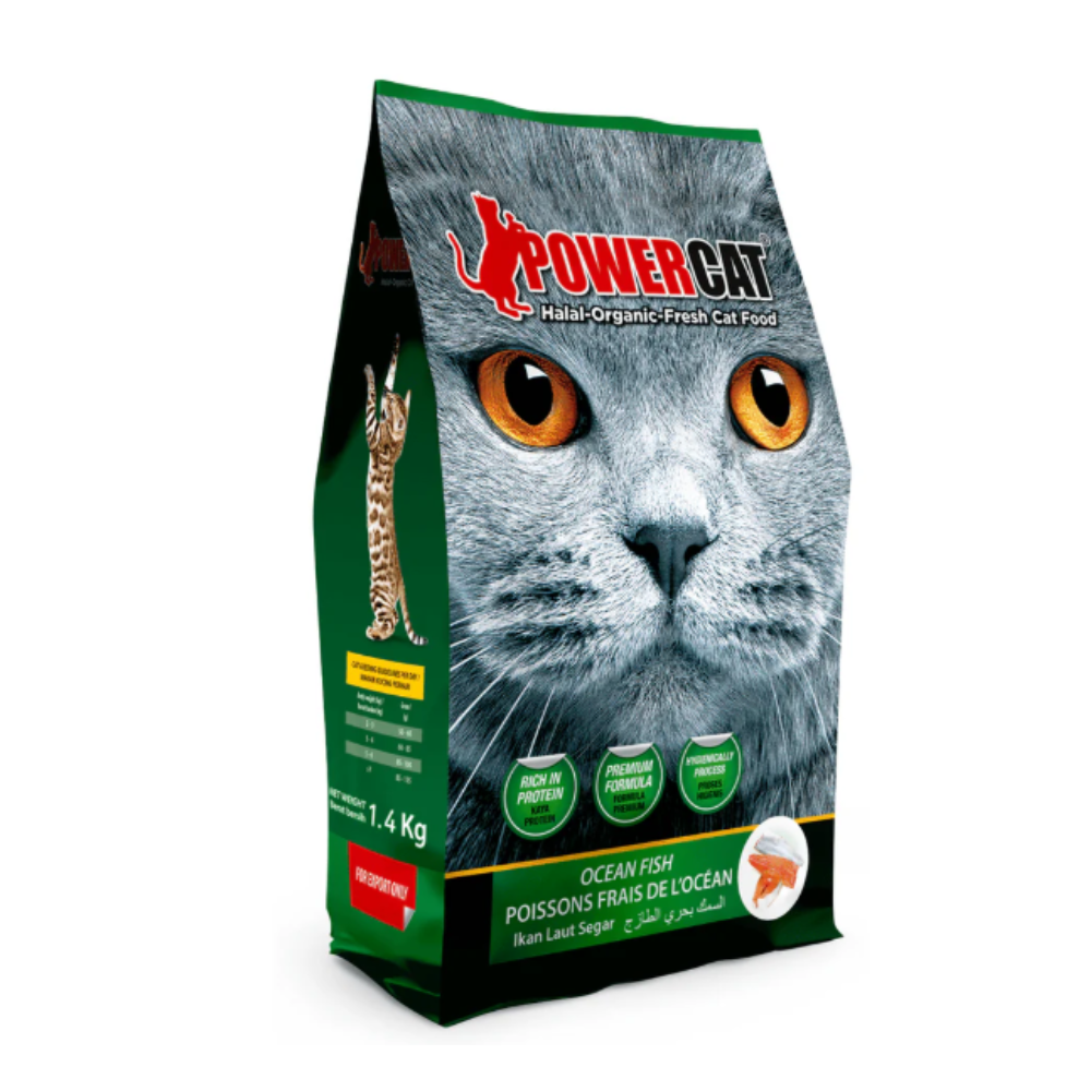 Powercat Halal Organic Cat Dry Food - (1.4kg & 8kg)