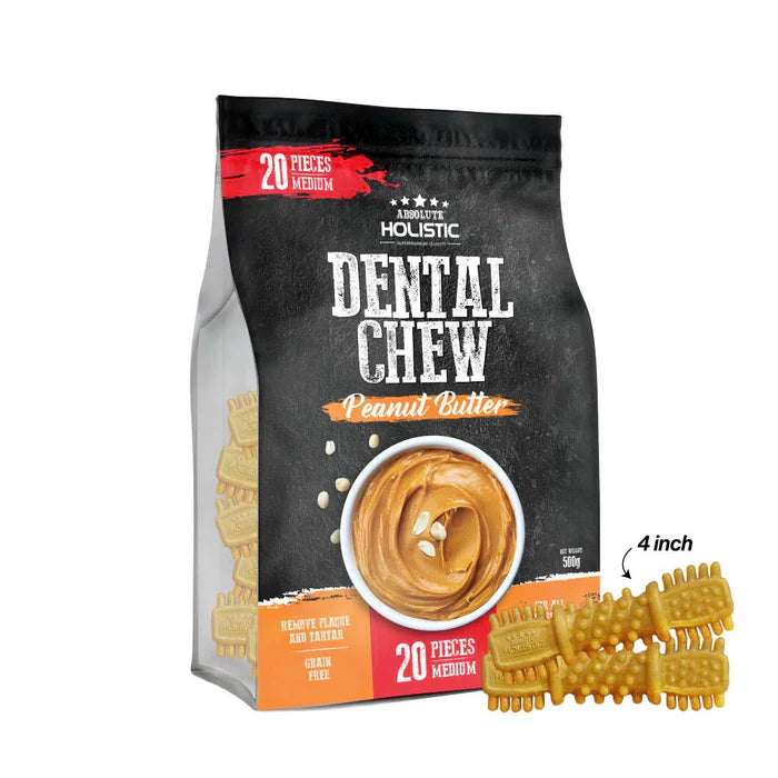 Absolute Holistic Dog Dental Chew Medium Dog Treats 500g