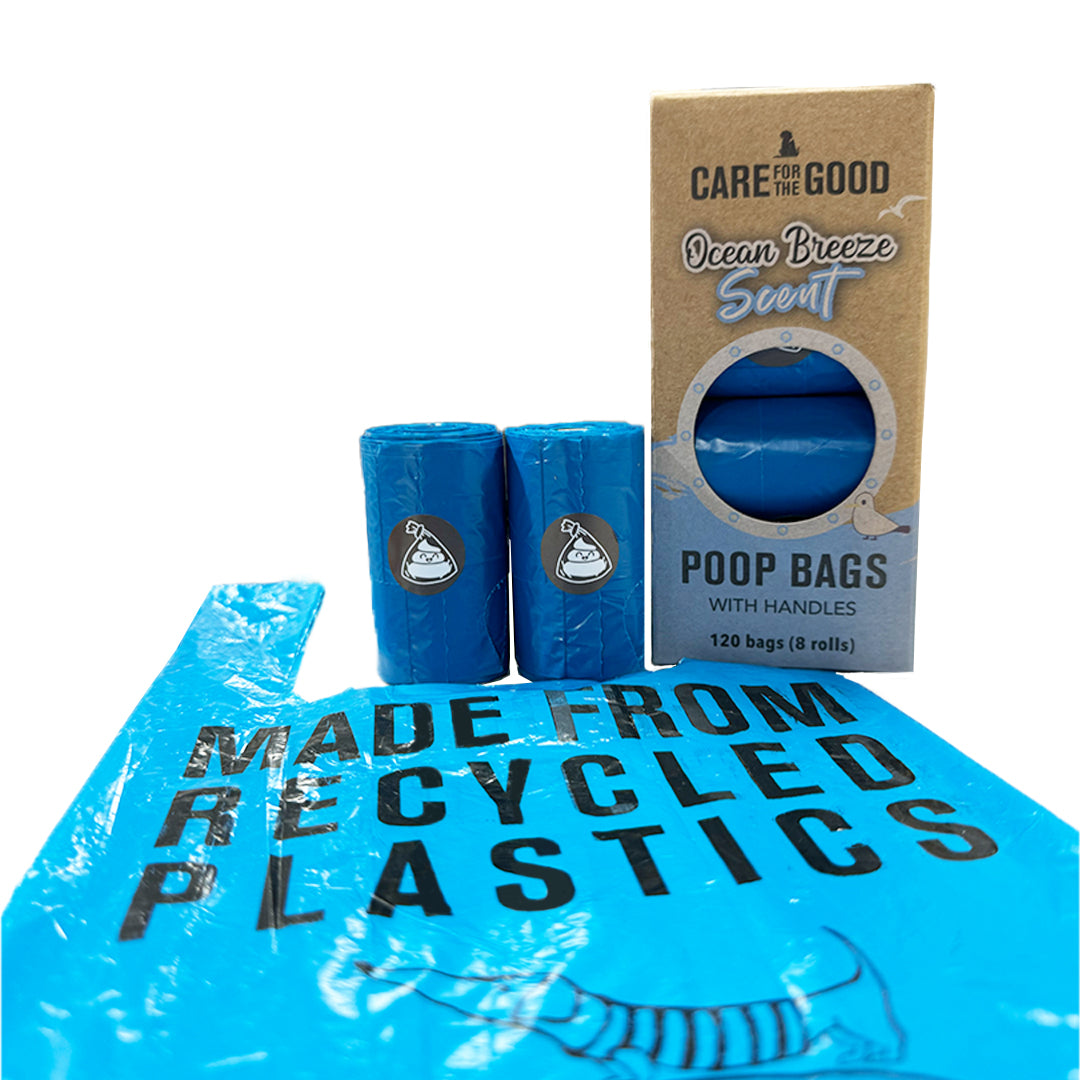 Care For The Good Scented Poop Bags with Handles (120 bags - 8 rolls of 15 bags)