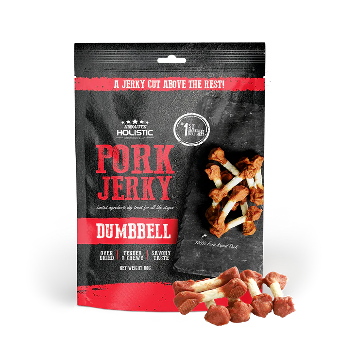 Absolute Holistic Pork Jerky Dog Treats 100g