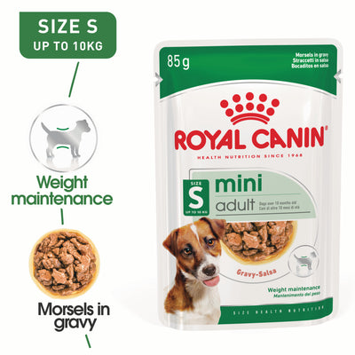 Royal Canin Mini Adult Pouch Wet Dog Food 85g x 12