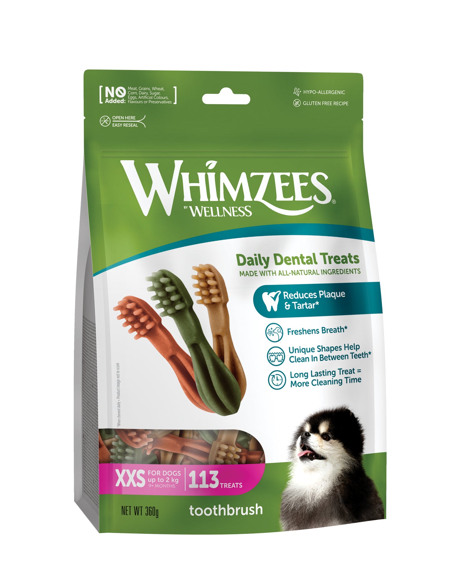 Whimzees Toothbrush Dental Treats for Dogs