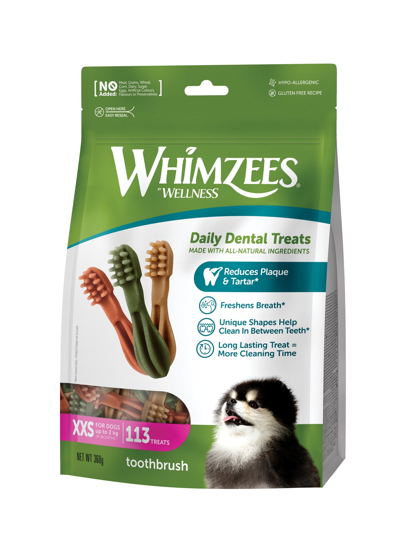 Whimzees Toothbrush Dental Treats for Dogs