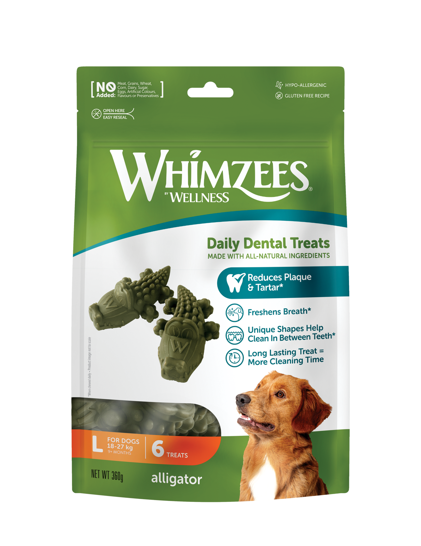 Whimzees Alligator Dental Dog Treats