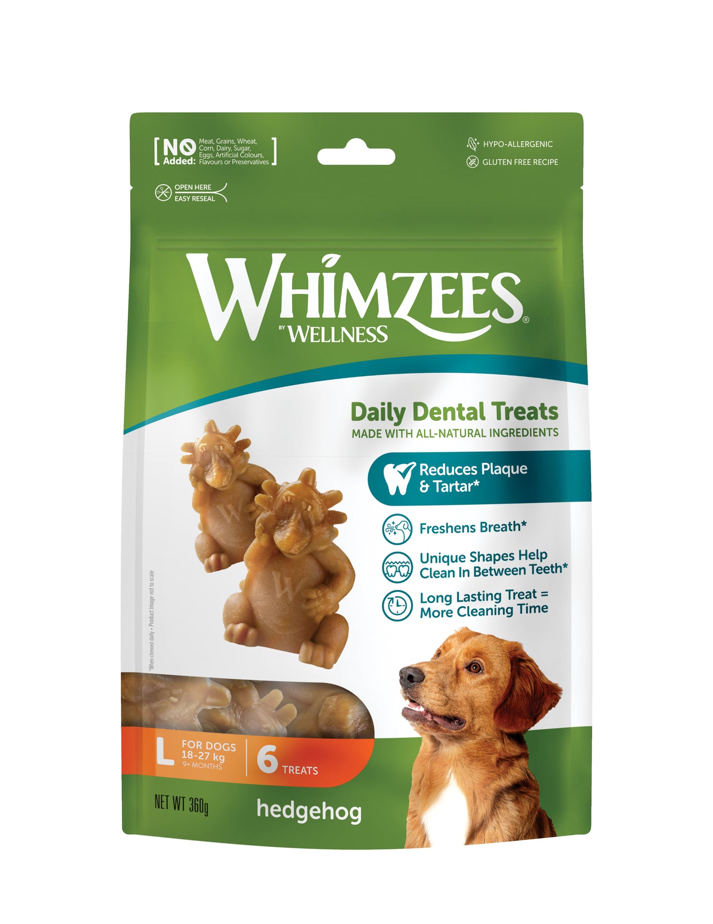 Whimzees Hedgehog Dental Treats for Dogs