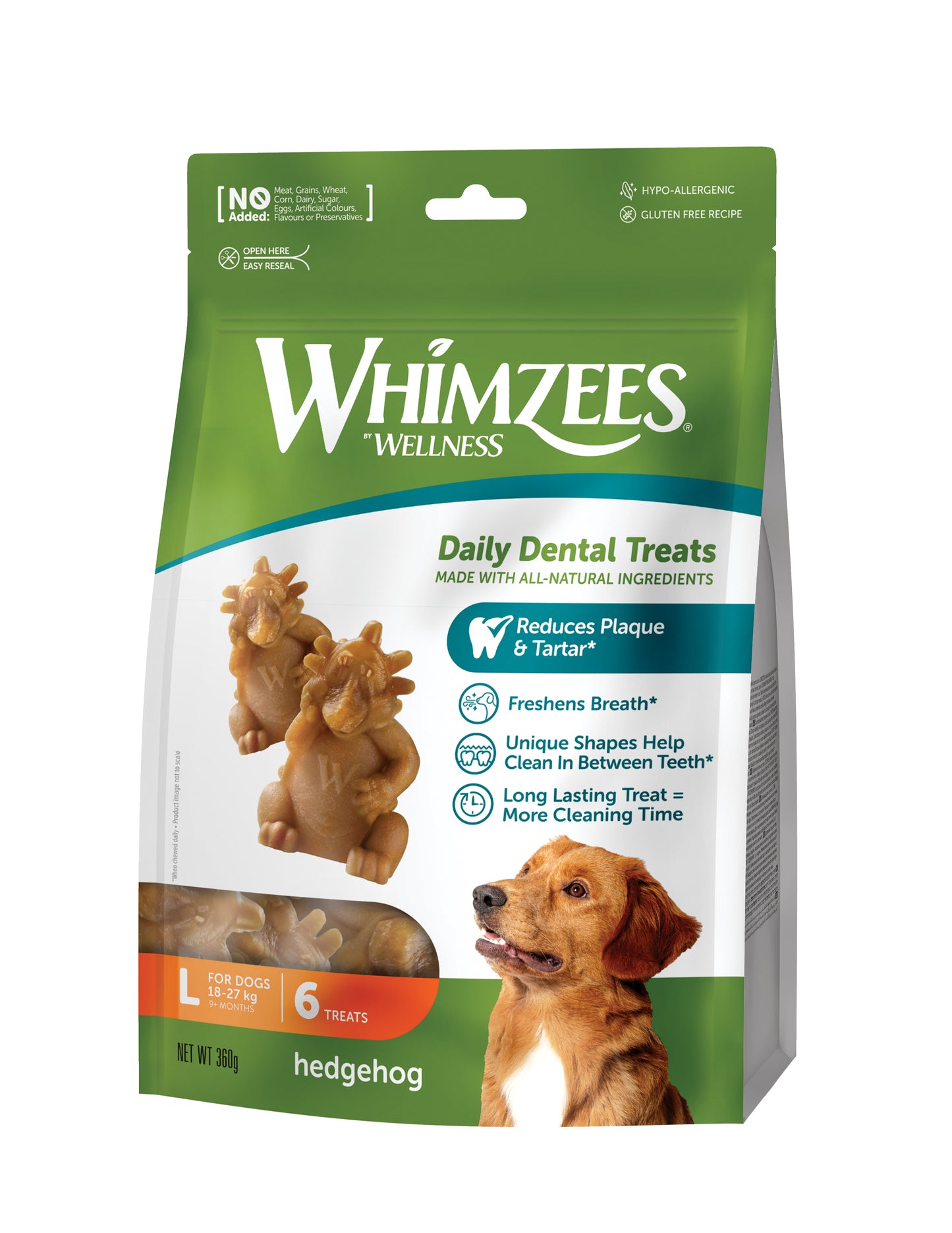 Whimzees Hedgehog Dental Treats for Dogs