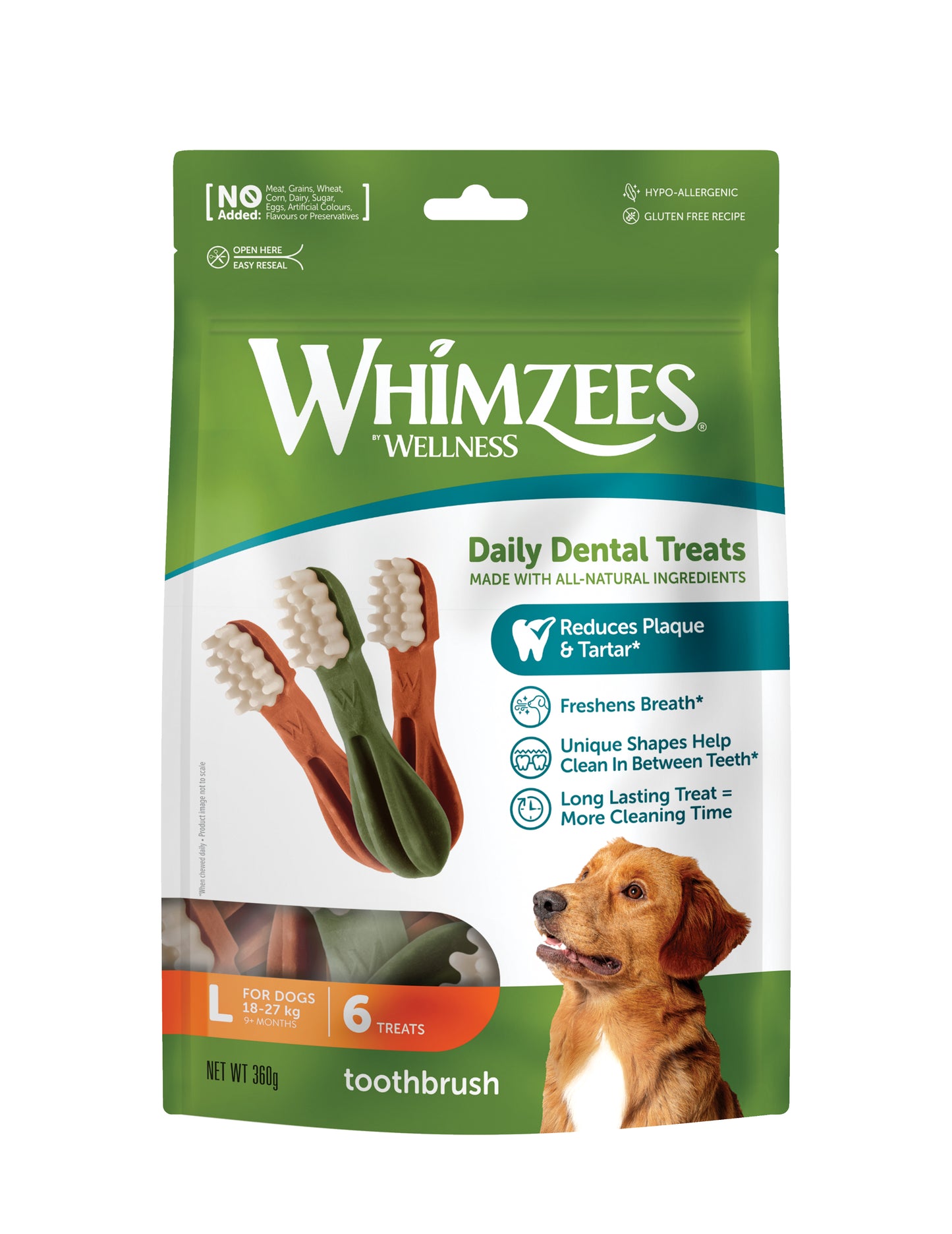 Whimzees Toothbrush Dental Treats for Dogs