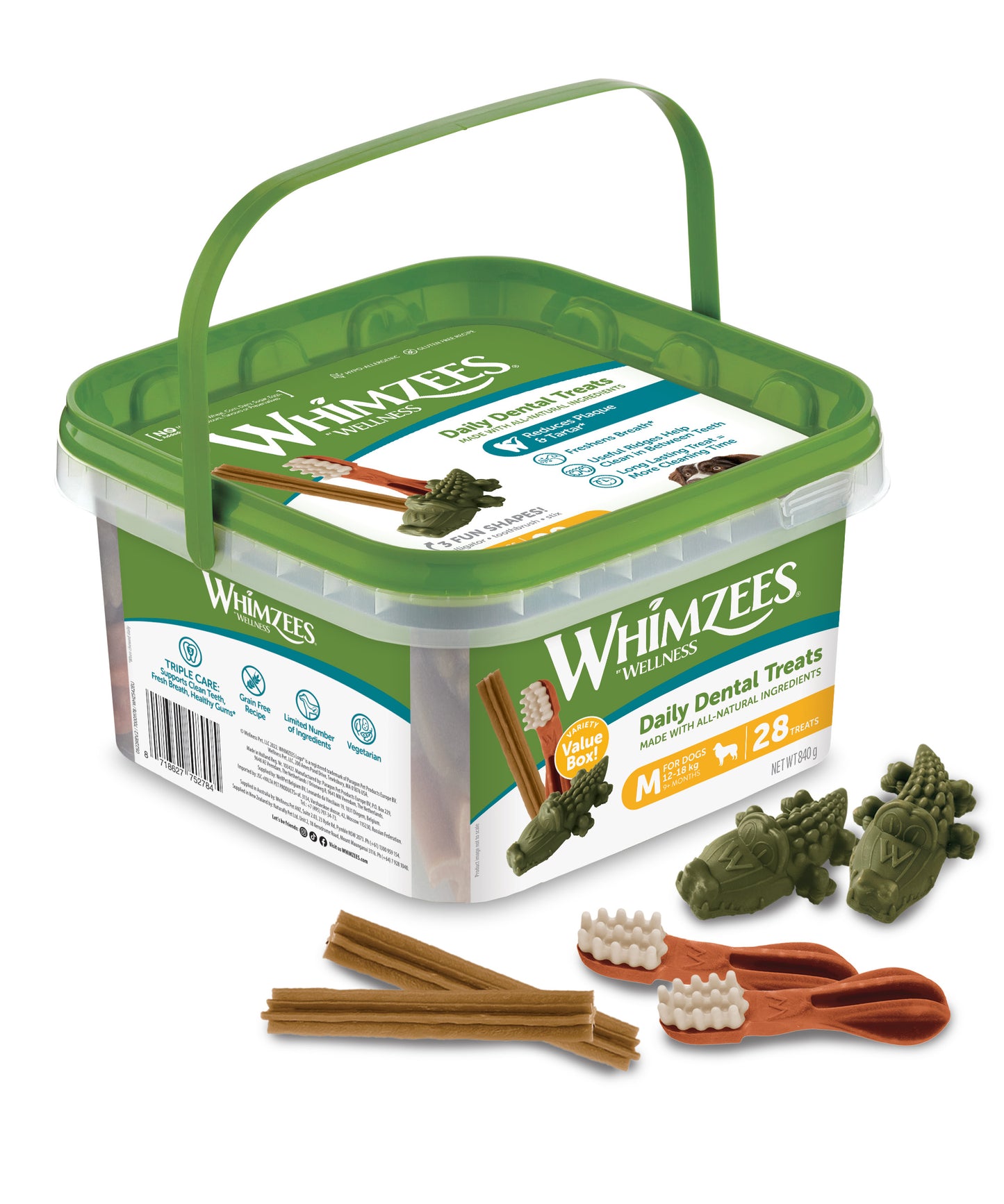 Whimzees Dental Treats for Dogs - Variety Value Box 840g
