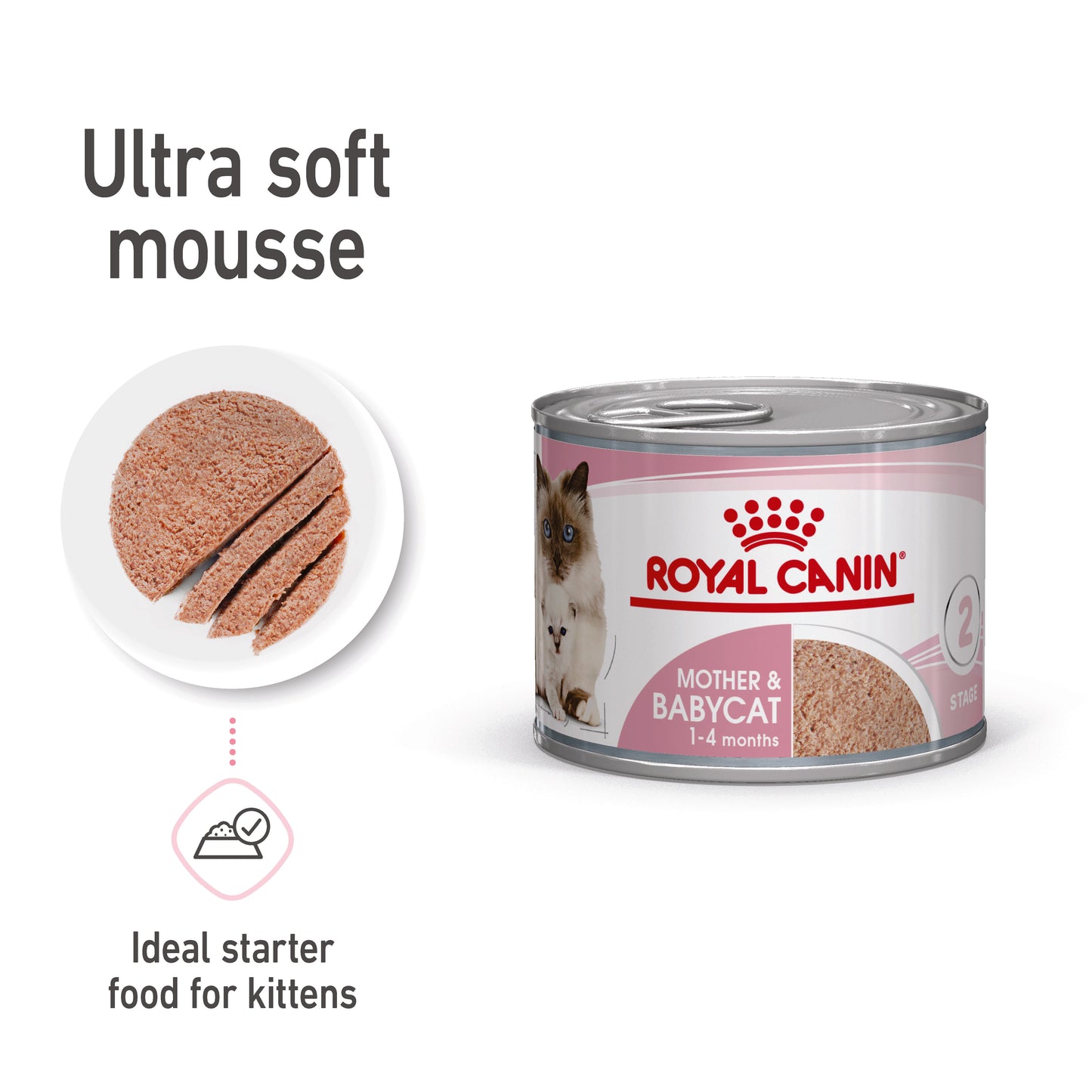 Royal Canin Mother & Babycat Ultra Soft Mousse Cat Wet Food 195g x 12
