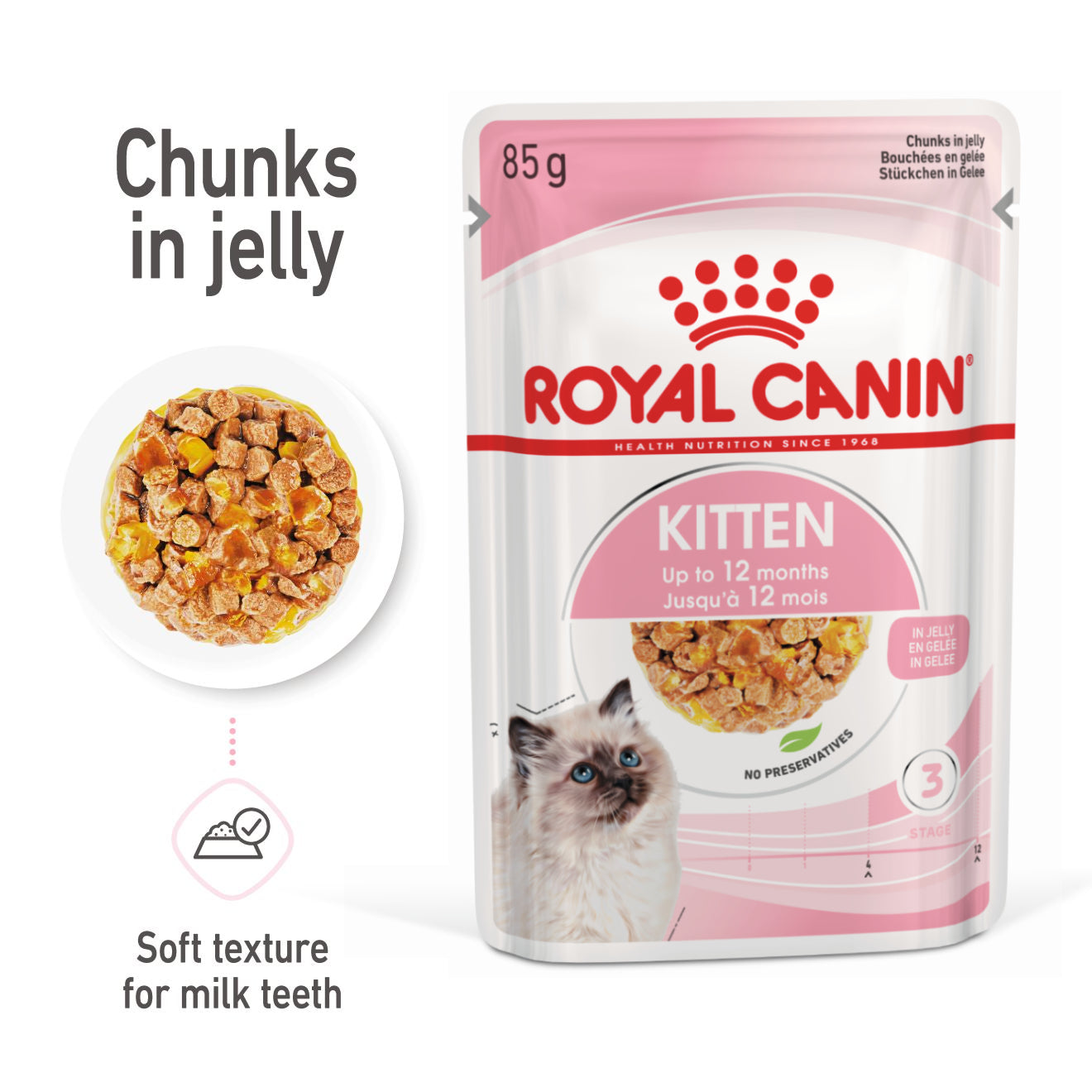Royal Canin Feline Nutrition Kitten Jelly Pouch Cat Food 85g x 12