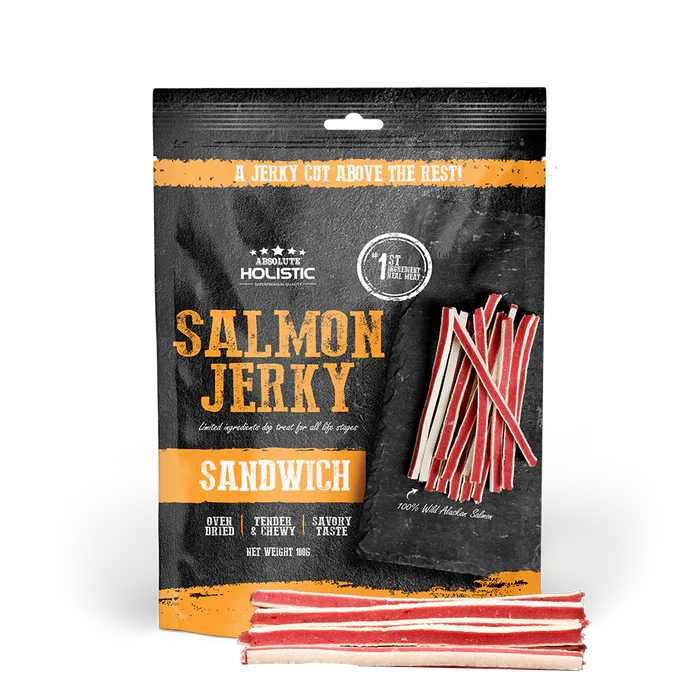 Absolute Holistic Salmon Jerky Dog Treats 100g