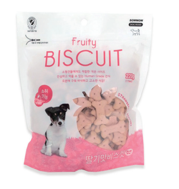 Bowwow Fruity Biscuit Strawberry Dog Treats [Wt: 220 g]