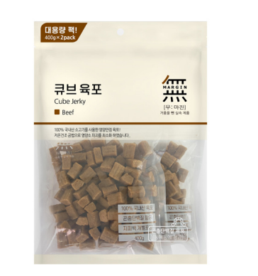Bowwow Mumargin Cube Jerky Dog Treats, Beef 400g x 2