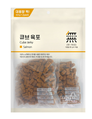 Bowwow Mumargin Cube Jerky Dog Treats, Salmon 400g x 2
