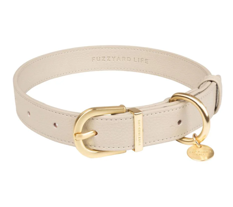 FuzzYard Life Atelier Dog Collar - Sandstone [Size: Large]