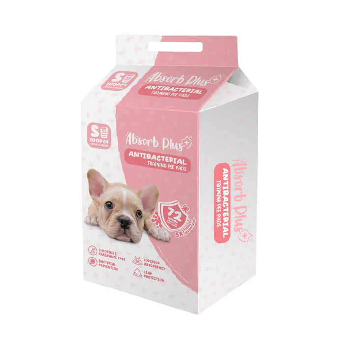 Absorb Plus Pee Pad Pet 100 Sheets | Antibacterial & Charcoal - (Small,Medium & Large)