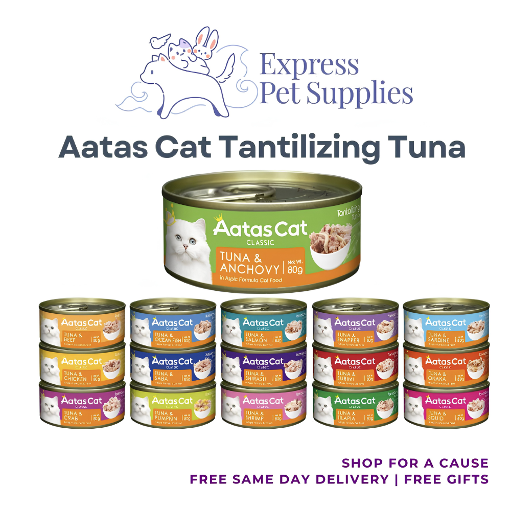 Aatas Cat Wet Food 80g x24 | Creamy Chicken & Tantalizing Tuna | Same Day Delivery | Free Gifts