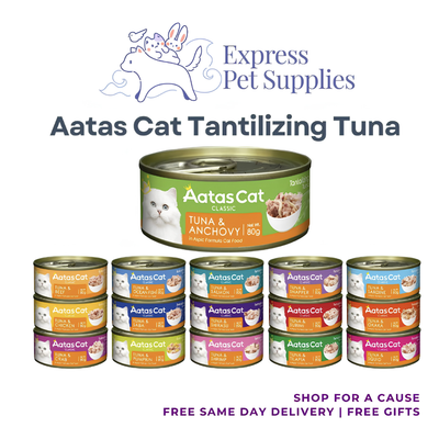 Aatas Cat Creamy Chicken / Tantalizing Tuna Cat Wet Canned Food 80g