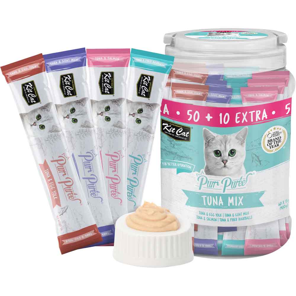 Kit Cat Purr Puree Variety Tub Cat Treats 60 Sticks (900g)