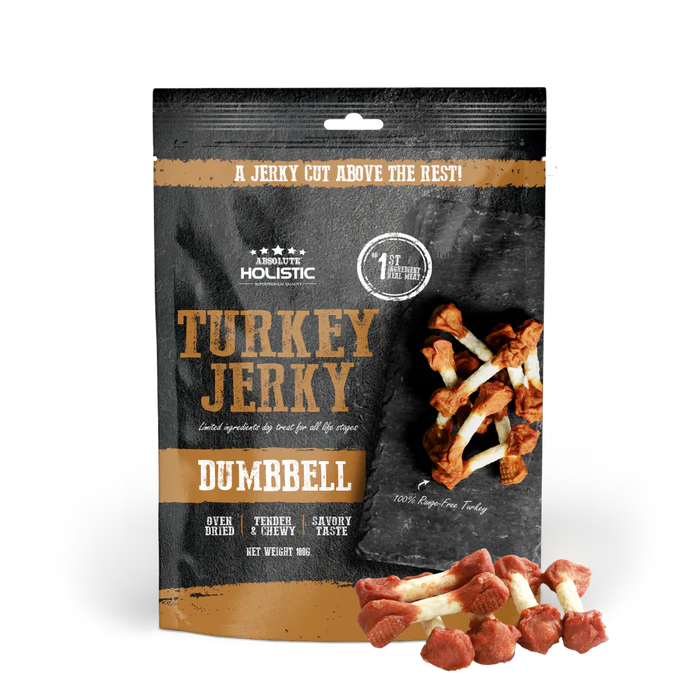 Absolute Holistic Turkey Jerky Dog Treats 100g