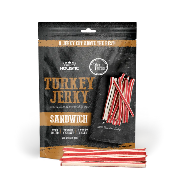 Absolute Holistic Turkey Jerky Dog Treats 100g
