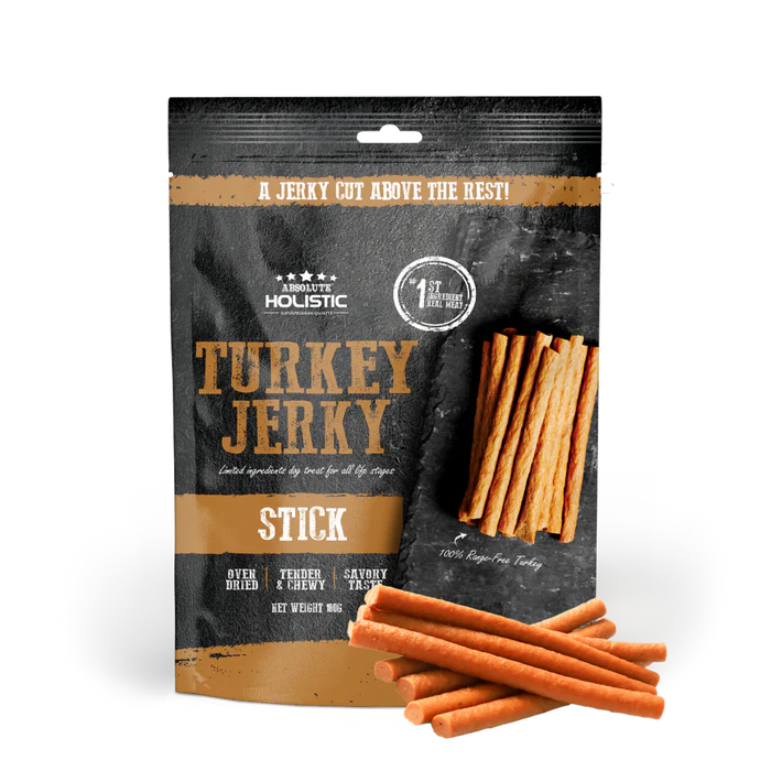 Absolute Holistic Turkey Jerky Dog Treats 100g