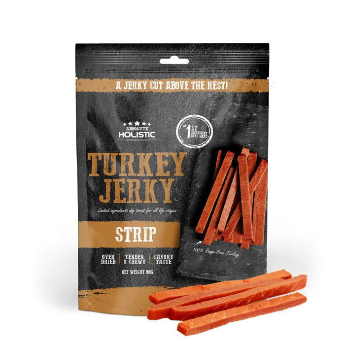 Absolute Holistic Turkey Jerky Dog Treats 100g
