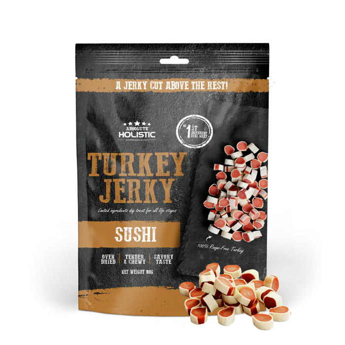 Absolute Holistic Turkey Jerky Dog Treats 100g