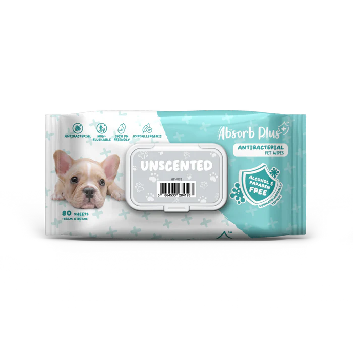 Absorb Plus Antibacterial Pet Wipes 80 sheets