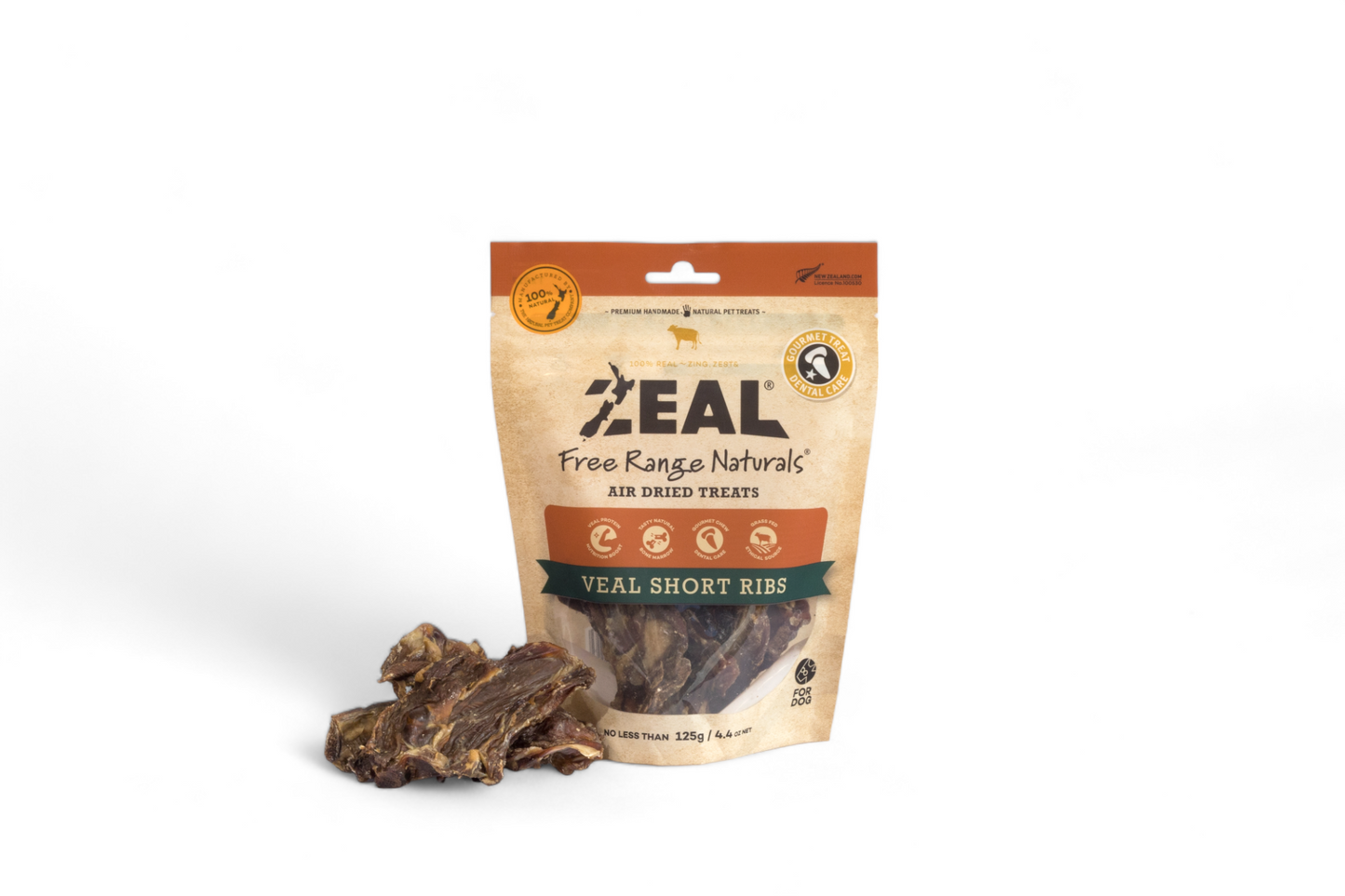 Zeal Dried Veal Short Ribs Dog Treats [Wt: 125 g]