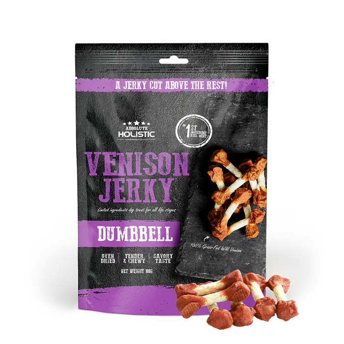 Absolute Holistic Venison Jerky Dog Treats 100g