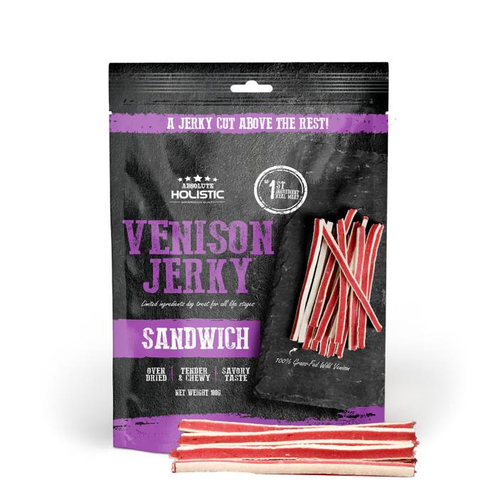 Absolute Holistic Venison Jerky Dog Treats 100g