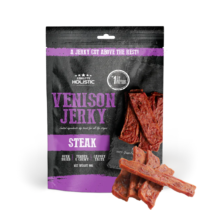 Absolute Holistic Venison Jerky Dog Treats 100g