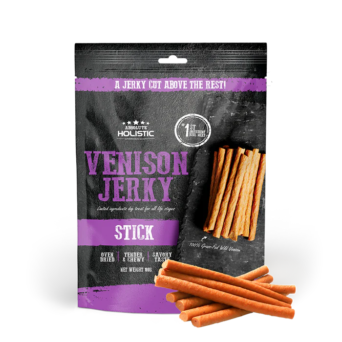 Absolute Holistic Venison Jerky Dog Treats 100g