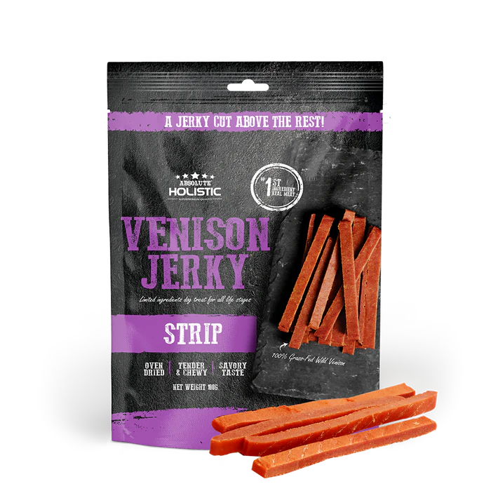Absolute Holistic Venison Jerky Dog Treats 100g