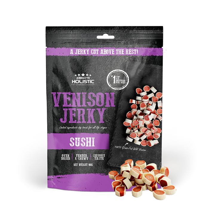 Absolute Holistic Venison Jerky Dog Treats 100g
