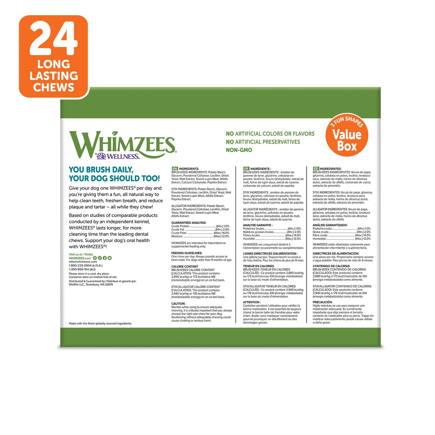 Whimzees Dental Treats for Dogs - Variety Value Box 840g