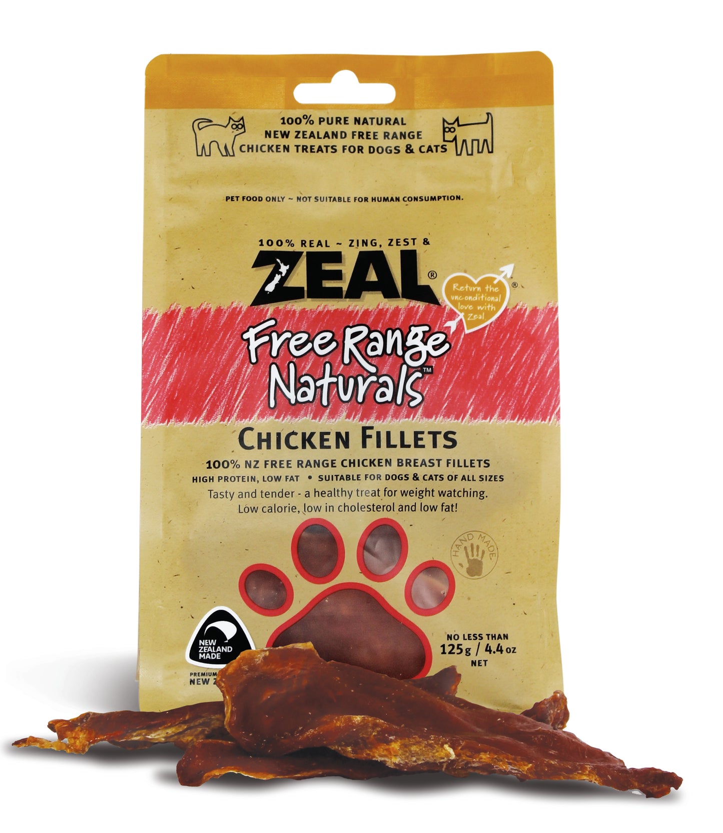 Zeal Free Range Chicken Fillets Cat & Dog Treats [Wt: 125 g]