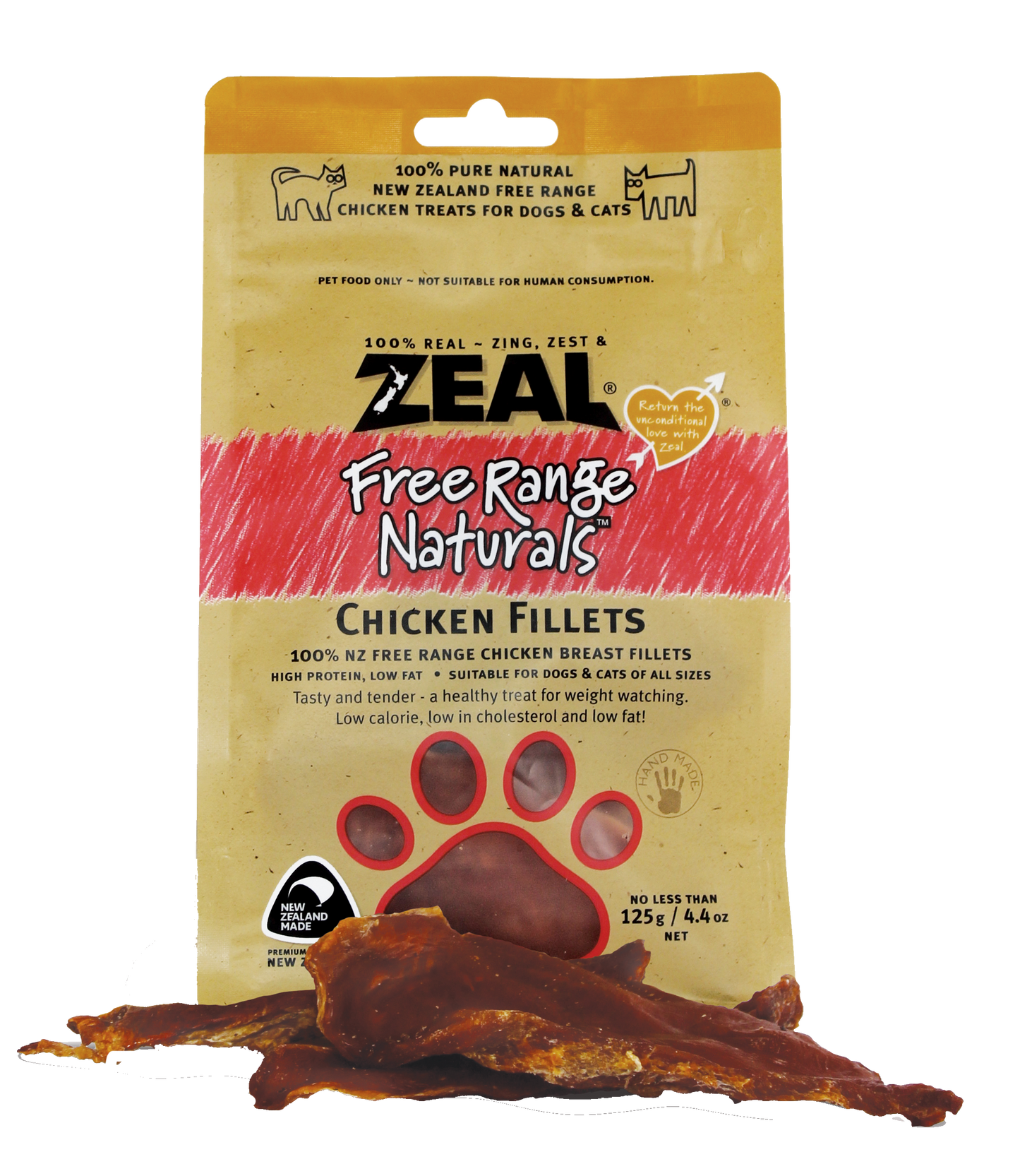Zeal Free Range Chicken Fillets Cat & Dog Treats [Wt: 125 g]
