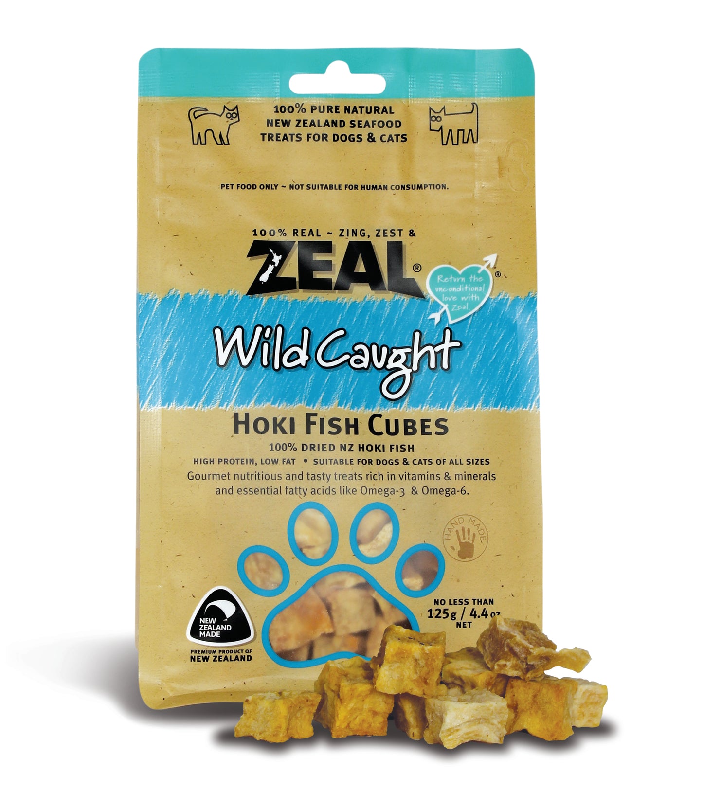 Zeal Hoki Fish Cubes Cat & Dog Treats [Wt: 85 g]